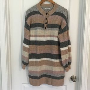 American Eagle Striped Henley Sweater Dress